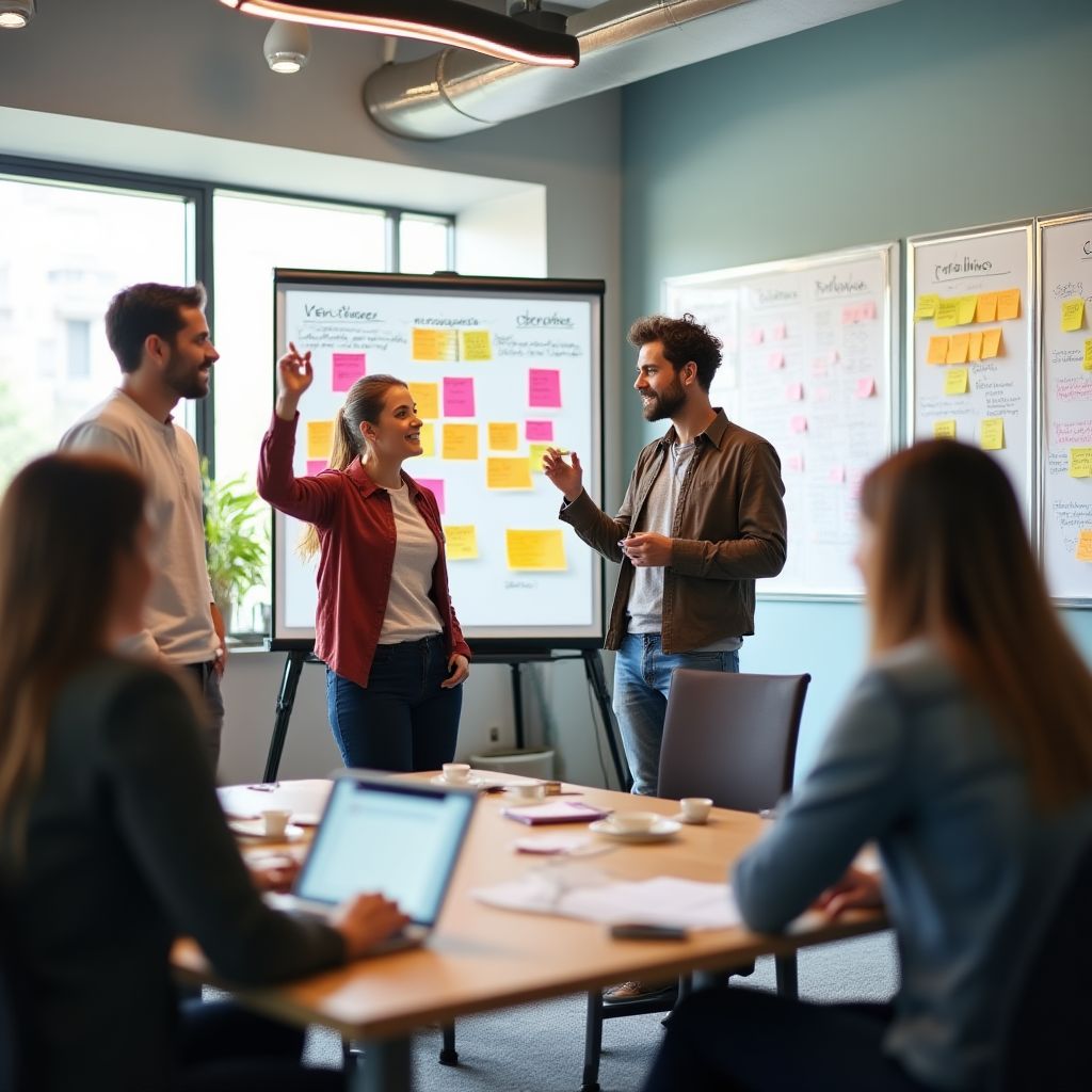 Marketing team in strategic planning session
